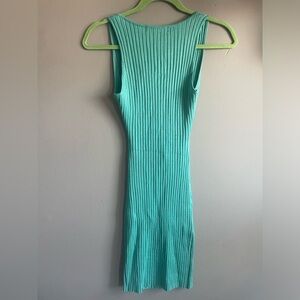 Almost Famous Turquoise Ribbed Knit Top